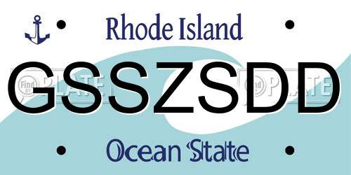 GSSZSDD Rhode Island License Plate