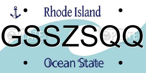 GSSZSQQ Rhode Island License Plate
