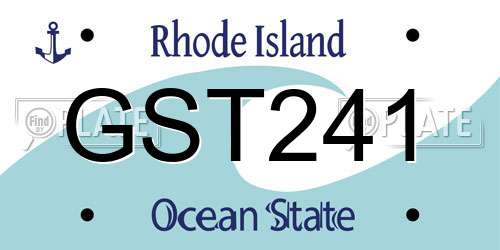 GST241 Rhode Island License Plate
