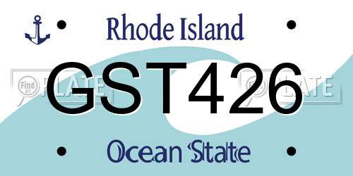 GST426 Rhode Island License Plate