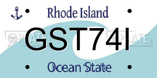 GST74I Rhode Island License Plate
