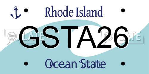 GSTA26 Rhode Island License Plate
