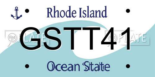 GSTT41 Rhode Island License Plate