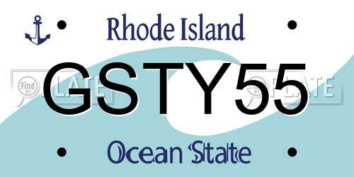 GSTY55 Rhode Island License Plate
