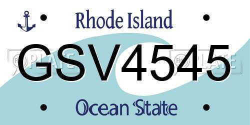 GSV4545 Rhode Island License Plate
