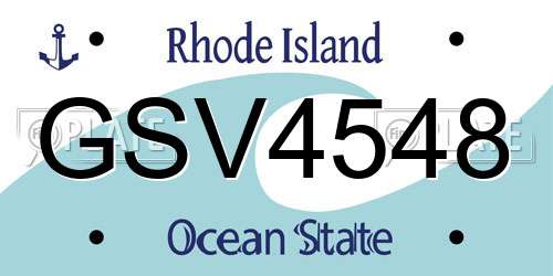 GSV4548 Rhode Island License Plate