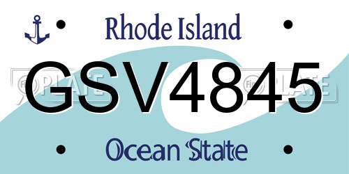 GSV4845 Rhode Island License Plate
