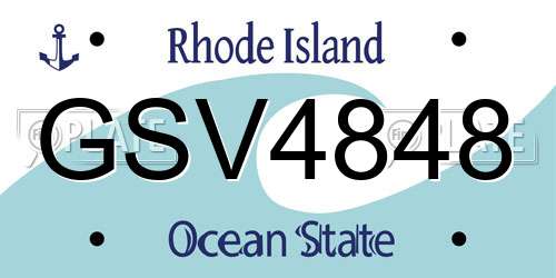 GSV4848 Rhode Island License Plate