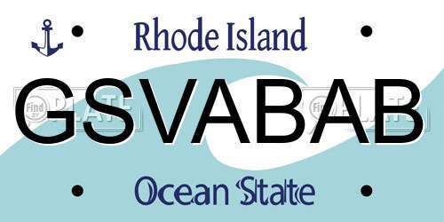 GSVABAB Rhode Island License Plate
