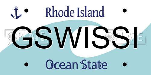 GSWISSI Rhode Island License Plate