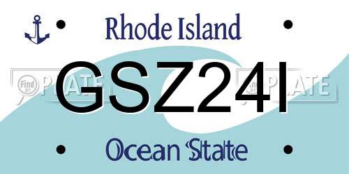 GSZ24I Rhode Island License Plate