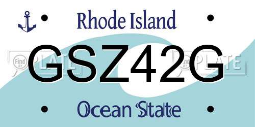 GSZ42G Rhode Island License Plate