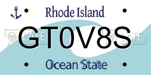 GT0V8S Rhode Island License Plate