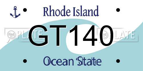 GT140 Rhode Island License Plate