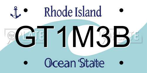 GT1M3B Rhode Island License Plate