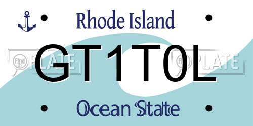 GT1T0L Rhode Island License Plate