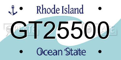 GT25500 Rhode Island License Plate