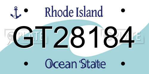 GT28184 Rhode Island License Plate