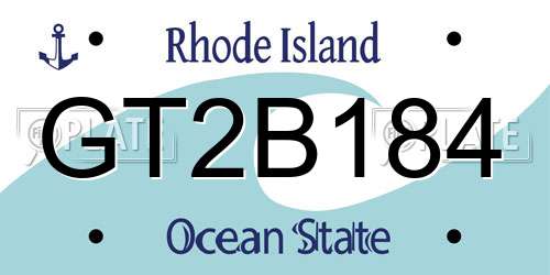 GT2B184 Rhode Island License Plate