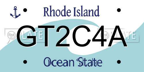 GT2C4A Rhode Island License Plate