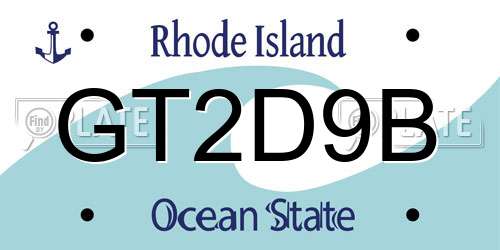 GT2D9B Rhode Island License Plate
