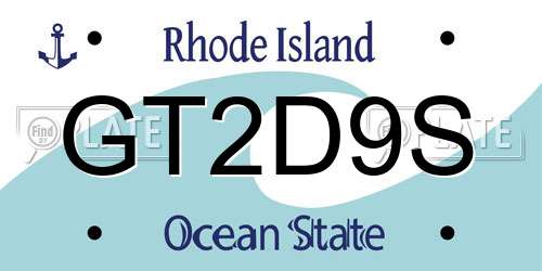 GT2D9S Rhode Island License Plate