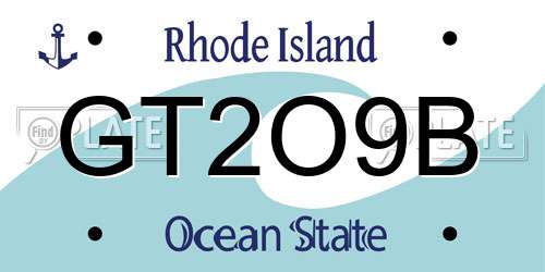 GT2O9B Rhode Island License Plate