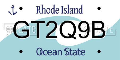 GT2Q9B Rhode Island License Plate
