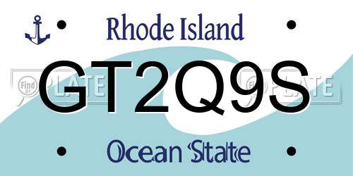 GT2Q9S Rhode Island License Plate