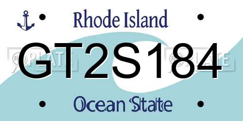 GT2S184 Rhode Island License Plate