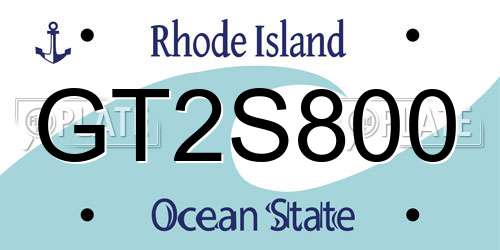 GT2S800 Rhode Island License Plate