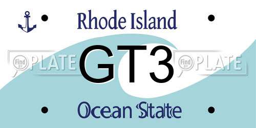 GT3 Rhode Island License Plate
