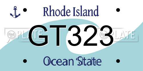 GT323 Rhode Island License Plate