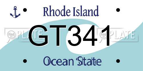 GT341 Rhode Island License Plate
