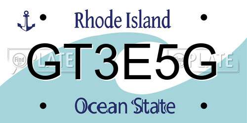 GT3E5G Rhode Island License Plate