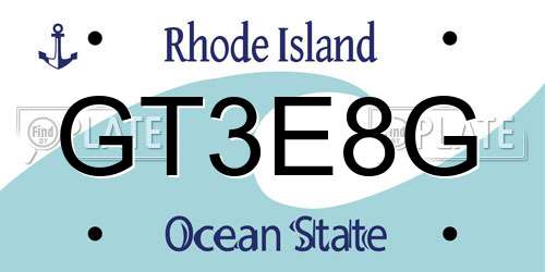 GT3E8G Rhode Island License Plate