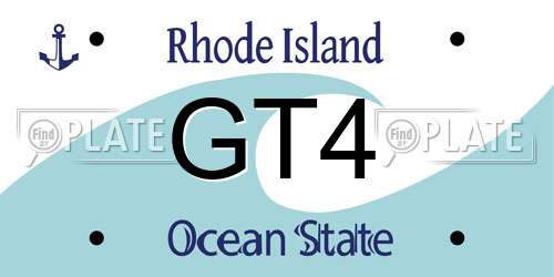 GT4 Rhode Island License Plate