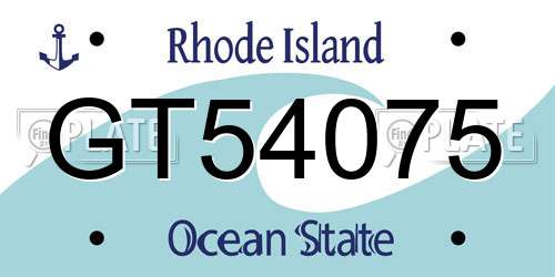 GT54075 Rhode Island License Plate