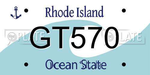 GT570 Rhode Island License Plate