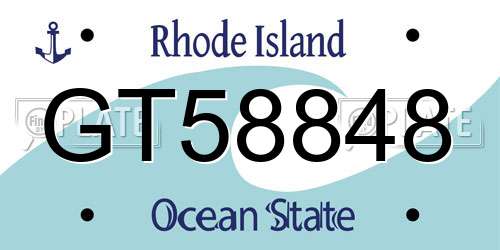 GT58848 Rhode Island License Plate