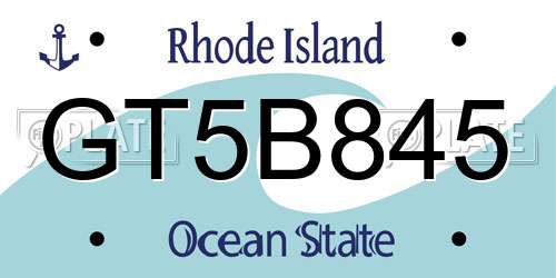 GT5B845 Rhode Island License Plate