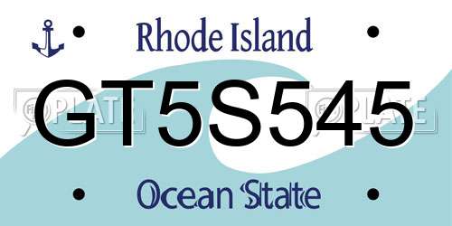 GT5S545 Rhode Island License Plate