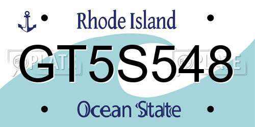 GT5S548 Rhode Island License Plate