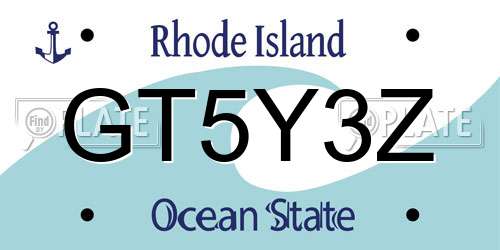GT5Y3Z Rhode Island License Plate