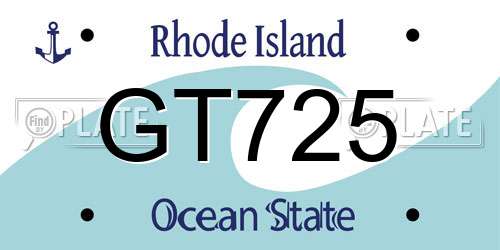 GT725 Rhode Island License Plate