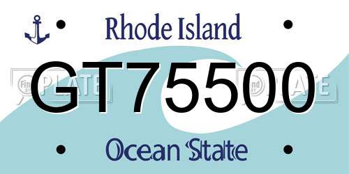 GT75500 Rhode Island License Plate
