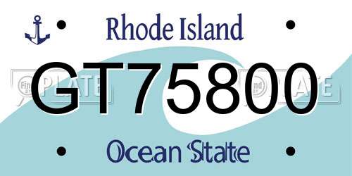 GT75800 Rhode Island License Plate