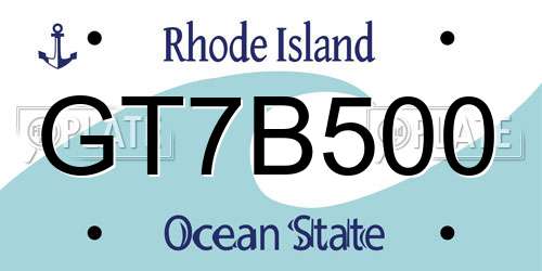 GT7B500 Rhode Island License Plate