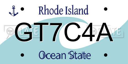 GT7C4A Rhode Island License Plate