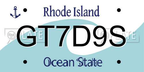 GT7D9S Rhode Island License Plate